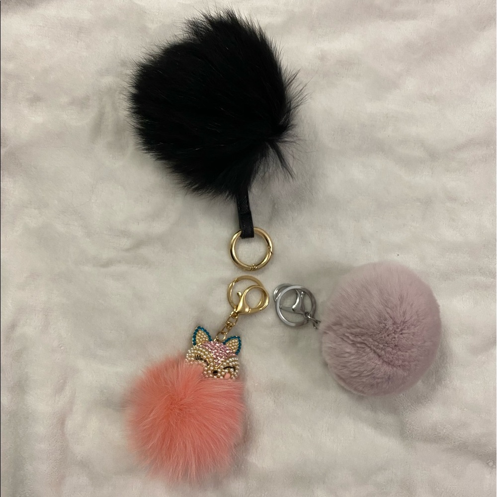 Bundled Pom Pom Bag Charm